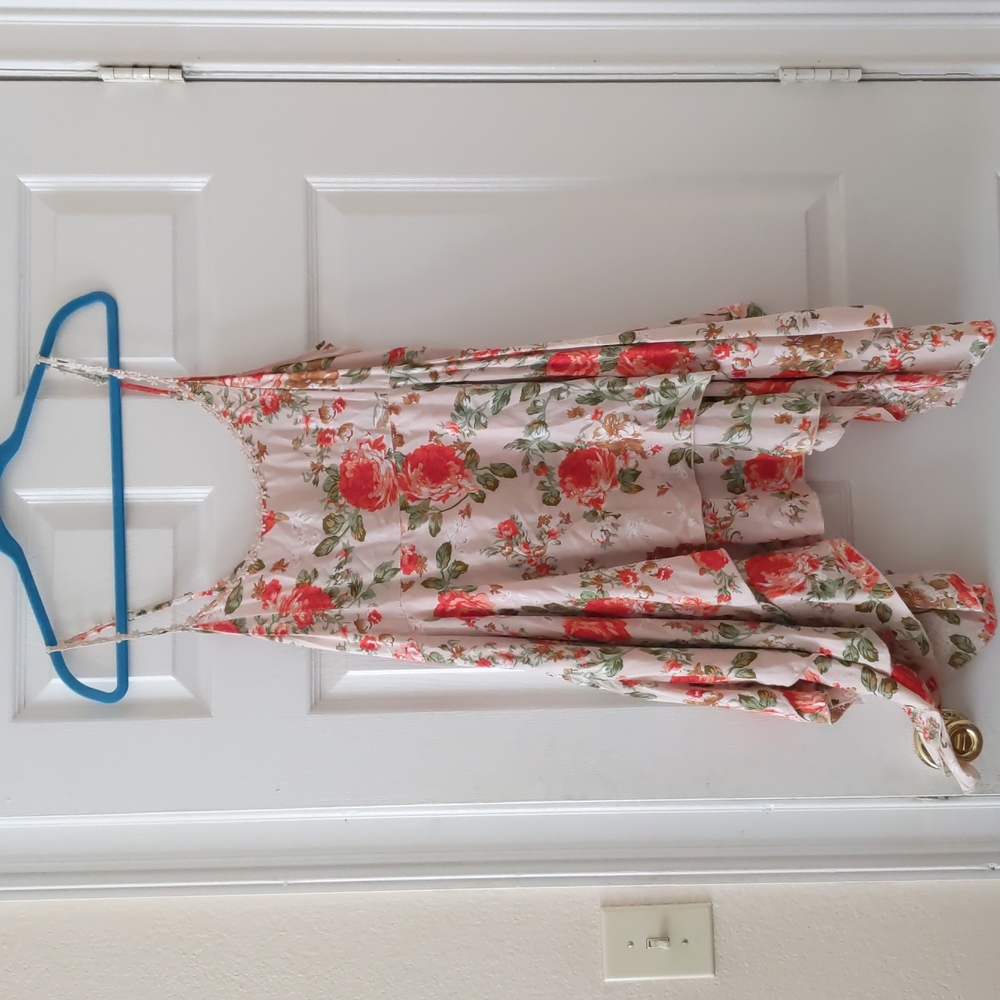 Asymmetrical floral mini dress